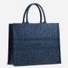 Dior Book Tote Bag In Denim Blue Oblique Canvas 529