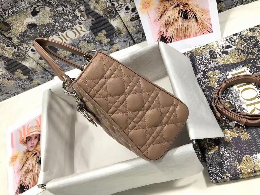 Dior Medium Lady Dior Bag In Blush Cannage Lambskin 903