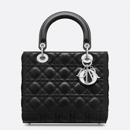 Dior Medium Lady Dior Bag In Noir Cannage Lambskin 930