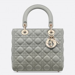 Dior Medium Lady Dior Bag In Grey Cannage Lambskin 265