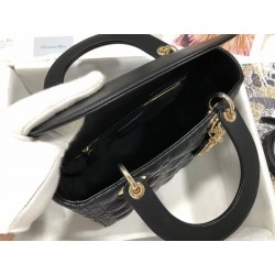 Dior Medium Lady Dior Bag In Black Cannage Lambskin 298