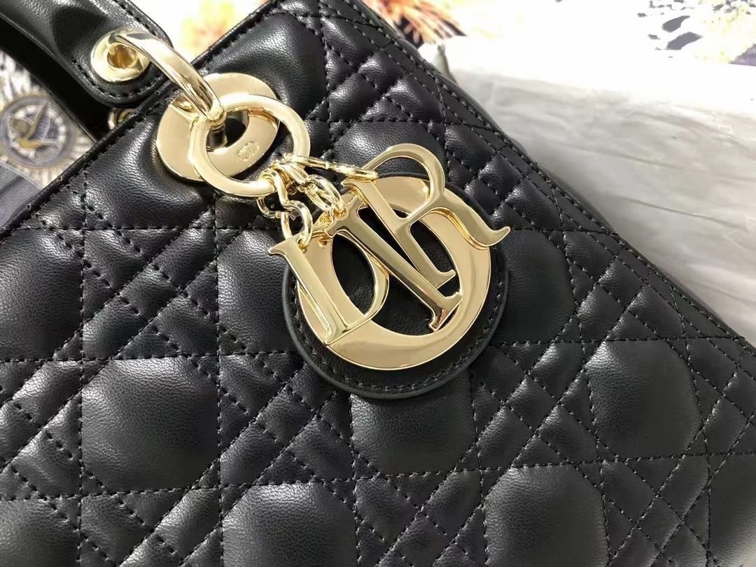 Dior Medium Lady Dior Bag In Black Cannage Lambskin 298