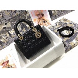 Dior Medium Lady Dior Bag In Black Cannage Lambskin 298