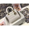 Dior Medium Lady Dior Bag In White Cannage Lambskin 347