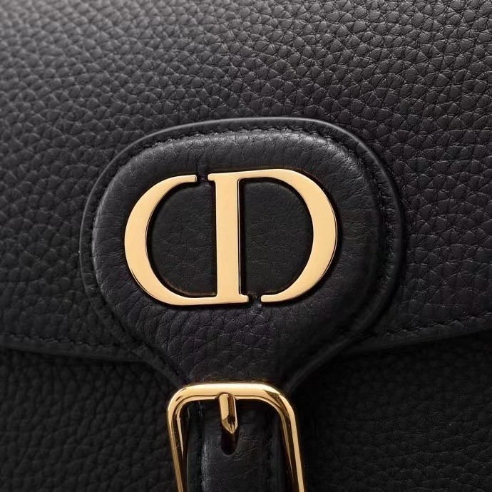 Dior Medium Bobby Bag In Black Grained Calfskin 648