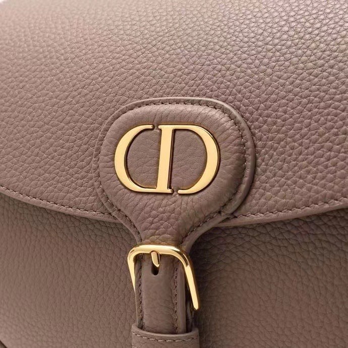 Dior Medium Bobby Bag In Warm Taupe Grained Calfskin 677