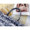 Dior Large Book Tote Bag In Blue Toile de Jouy Stripes Embroidery 935