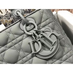 Dior Medium Lady Dior Bag In Grey Ultramatte Calfskin 962