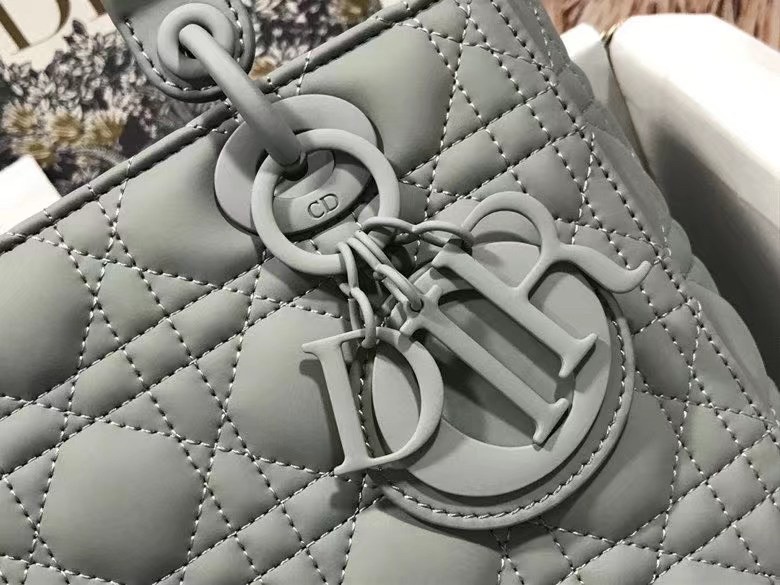 Dior Medium Lady Dior Bag In Grey Ultramatte Calfskin 962