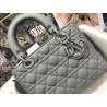 Dior Medium Lady Dior Bag In Grey Ultramatte Calfskin 962