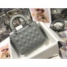 Dior Medium Lady Dior Bag In Grey Ultramatte Calfskin 962