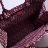 Dior Book Tote Bag In Bordeaux Oblique Canvas 643