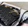 Dior Medium Lady Dior Bag In Black Patent Cannage Calfskin 035