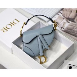 Dior Micro Saddle Bag In Grey Goatskin 065