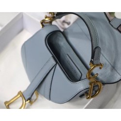 Dior Micro Saddle Bag In Grey Goatskin 065