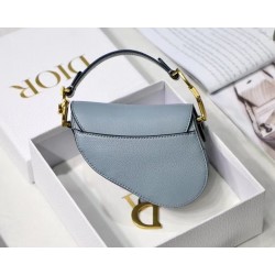 Dior Micro Saddle Bag In Grey Goatskin 065