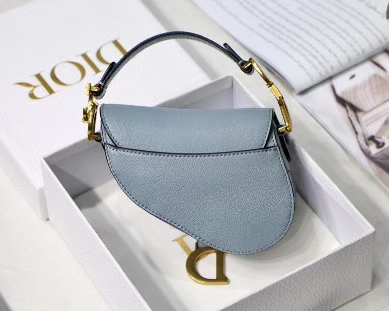 Dior Micro Saddle Bag In Grey Goatskin 065