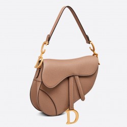 Dior Saddle Bag In Warm Taupe Grained Calfskin 658