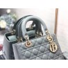 Dior Medium Lady Dior Bag In Grey Patent Cannage Calfskin 877