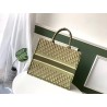 Dior Book Tote Bag In Green Oblique Canvas 664