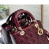 Dior Medium Lady Dior Bag In Red Patent Cannage Calfskin 213