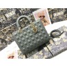 Dior Large Lady Dior Bag In Grey Cannage Lambskin 304