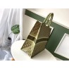 Dior Book Tote Bag In Green Oblique Canvas 664