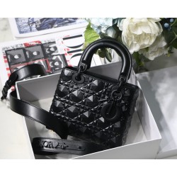 Dior Small Lady Dior My ABCDior Bag In Black Diamon Calfskin 055