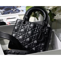 Dior Small Lady Dior My ABCDior Bag In Black Diamon Calfskin 055