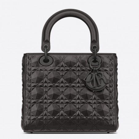 Dior Medium Lady Dior Bag In Black Diamond Calfskin 100