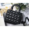 Dior Medium Lady Dior Bag In Black Diamond Calfskin 100