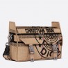 Dior Diorcamp Small Bag In Beige Jute Canvas with Dior Union Motif 040