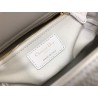 Dior Medium Lady D-Lite Bag In White Macrocannage Technical Fabric 245