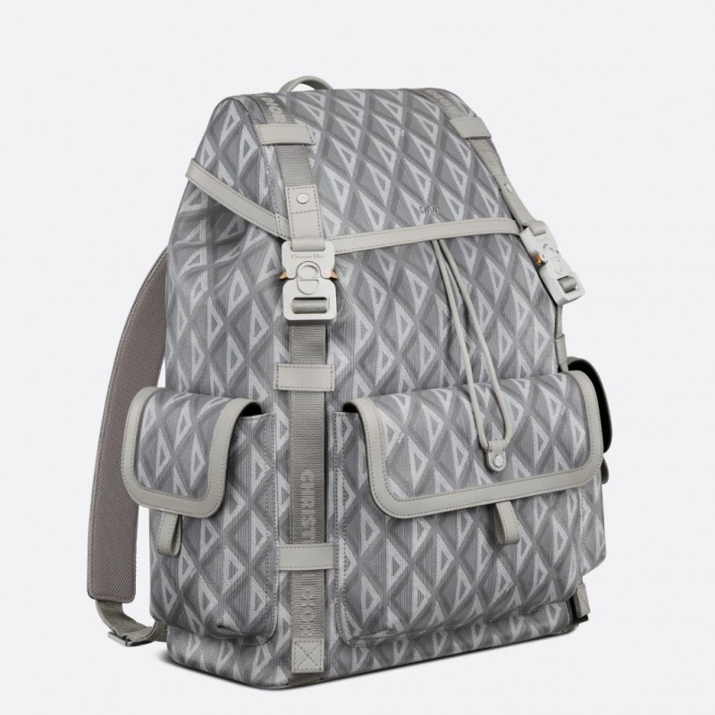 Dior Hit the Road Backpack In Gray CD Diamond Canvas 310