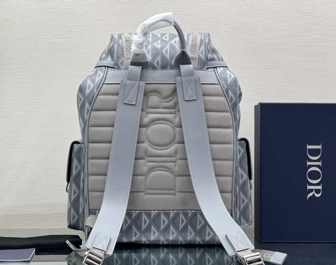 Dior Hit the Road Backpack In Gray CD Diamond Canvas 310