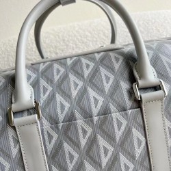 Dior Lingot 50 Duffle Bag In Gray CD Diamond Canvas 394