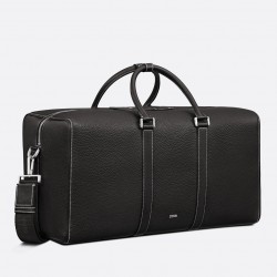 Dior Lingot 50 Duffle Bag In Black Grained Calfskin 687
