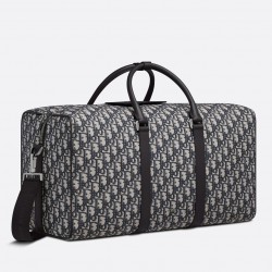 Dior Lingot 50 Duffle Bag In Black Oblique Jacquard 718