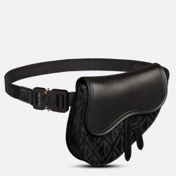 Dior Men's Mini Saddle Bag In Black CD Diamond Canvas 831