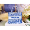 Dior Small Book Tote Bag In Blue Transparent Toile de Jouy Canvas 319