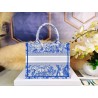 Dior Small Book Tote Bag In Blue Transparent Toile de Jouy Canvas 319