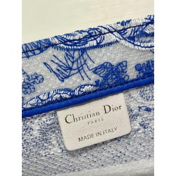 Dior Small Book Tote Bag In Blue Transparent Toile de Jouy Canvas 319