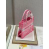 Dior Small Book Tote Bag In Pink Transparent Toile de Jouy Canvas 355