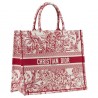 Dior Book Tote Bag In Red Hydrangea Flowers Canvas 304