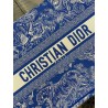 Dior Medium Book Tote Bag In Fluorescent Blue Toile de Jouy Reverse Embroidery 388