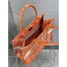 Dior Medium Book Tote Bag In Fluorescent Orange Toile de Jouy Reverse Embroidery 416