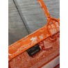 Dior Medium Book Tote Bag In Fluorescent Orange Toile de Jouy Reverse Embroidery 416