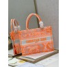 Dior Medium Book Tote Bag In Orange Transparent Toile de Jouy Canvas 514