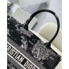 Dior Medium Book Tote Bag In Black Toile de Jouy Zodiac Embroidery 589