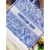 Dior Large Book Tote Bag In Blue Transparent Toile de Jouy Canvas 659